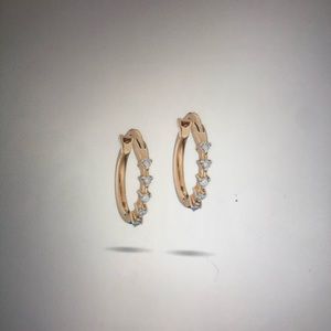 Adina Reyter 5 diamond Huggie Hoops earrings. 14k